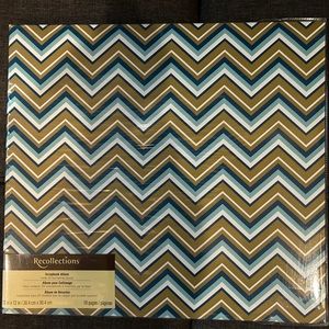 New Recollections Memory Scrapbook Album 12x12 Blue, Gold and White